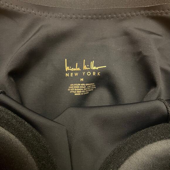 NWT Nicole Miller Scuba Shaping Bodysuit M Black - Picture 9 of 13